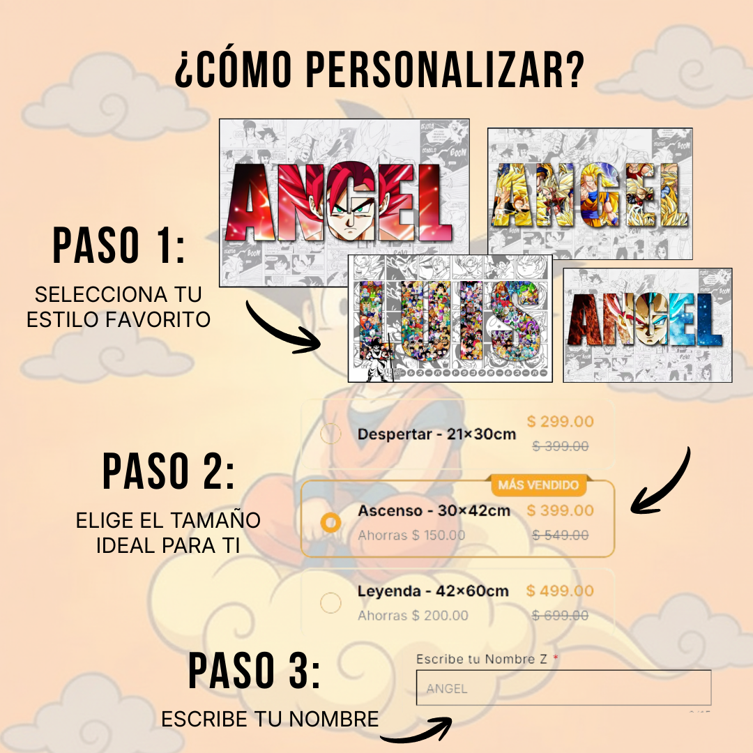 Lienzo personalizado con nombre – Universo Z